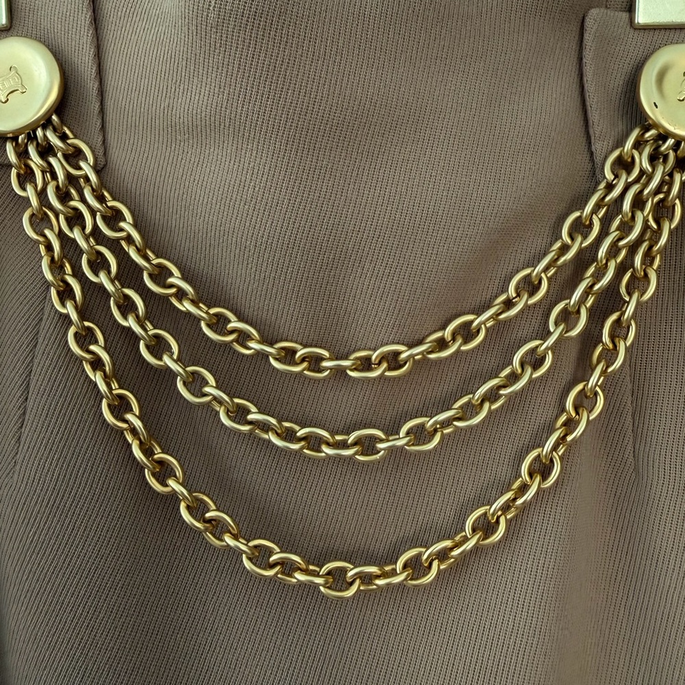 Vintage Celine Wool Skirt with Chain Detail - Picture 4 of 10